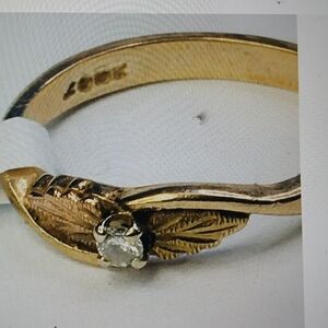 Black Hills 10k Gold Ring with Diamond